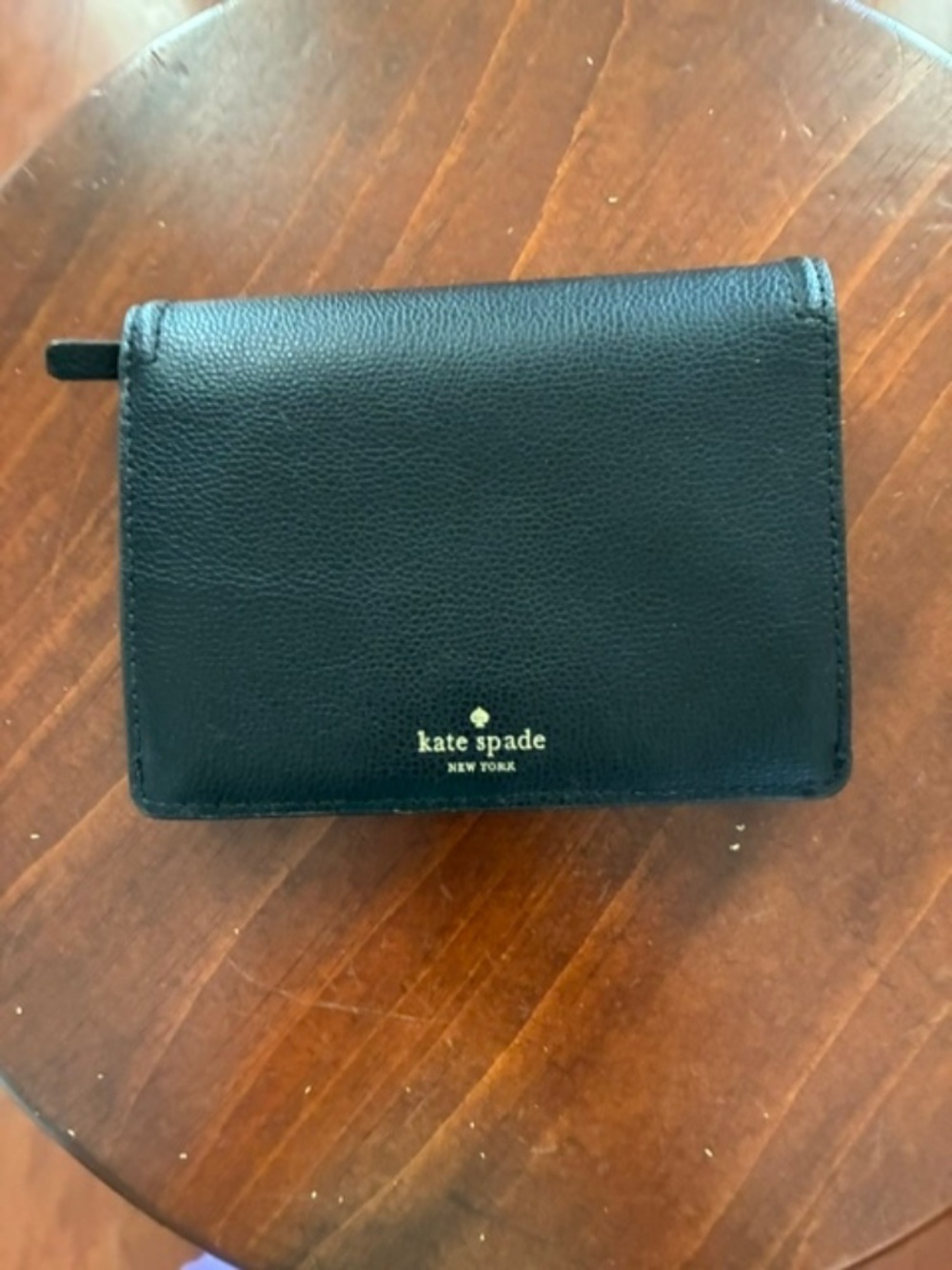 KATE SPADE DINA BLACK LEATHER WALLET.  4 X 5 1/2.